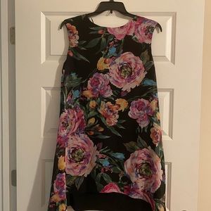 Floral SLNY dress black and purples